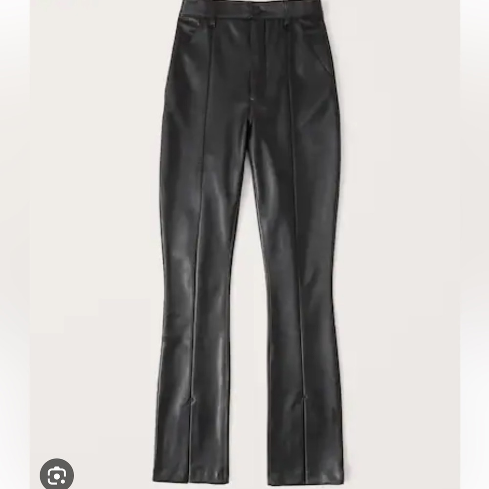 Abercrombie & Fitch Skinny Ultra High-rise Split Hem Vegan Leather Pants